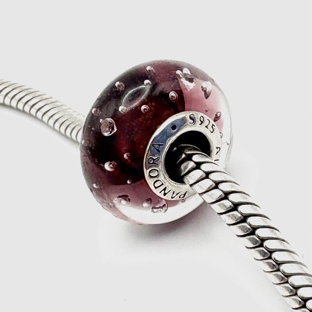 Pandora Purple Effervescence Murano Glass & Sterling Silver Charm